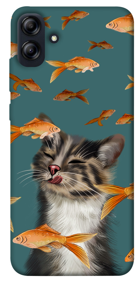 Чехол Cat with fish для Galaxy A04e