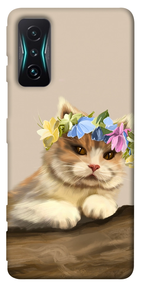 Чехол Cat in flowers для Xiaomi Redmi K50 Gaming