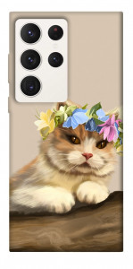 Чохол Cat in flowers для Galaxy S23 Ultra