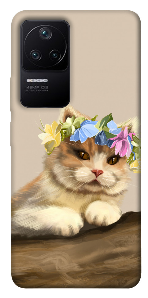 Чехол Cat in flowers для Xiaomi Poco F4 5G