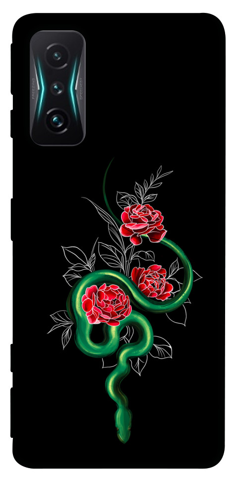 Чохол Snake in flowers для Xiaomi Redmi K50 Gaming