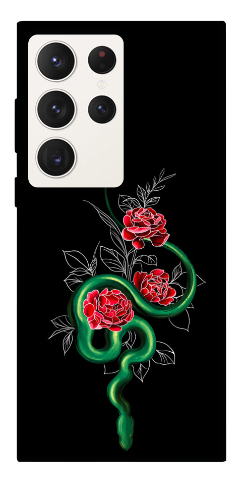 Чехол Snake in flowers для Galaxy S23 Ultra