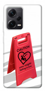 Чехол Caution falling in love для Xiaomi Redmi Note 12 Pro 5G