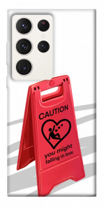 Чохол Caution falling in love для Galaxy S23 Ultra