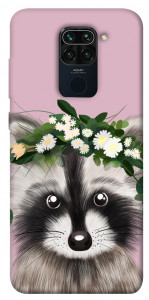 Чохол Raccoon in flowers для Xiaomi Redmi Note 9