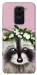 Чехол Raccoon in flowers для Xiaomi Redmi 10X