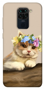 Чохол Cat in flowers для Xiaomi Redmi Note 9