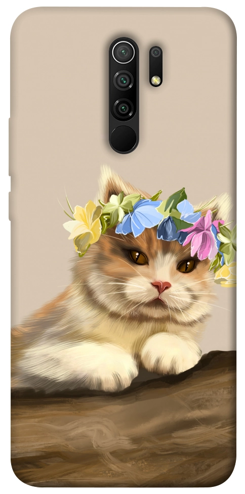 Чохол Cat in flowers для Xiaomi Redmi 9