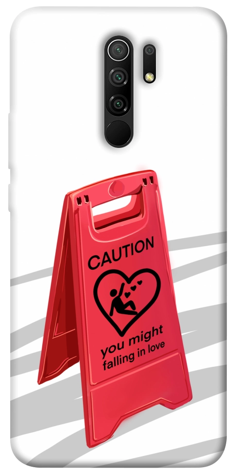 Чехол Caution falling in love для Xiaomi Redmi 9