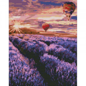 Алмазная мозаика "Цветущая лаванда Прованса" Идейка AMO7188 40х50 см (Разные цвета)