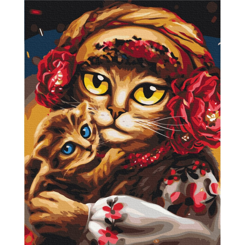 Картина по номерам "Семья котиков" © Марианна Пащук Brushme BS53117 40х50 см (Разные цвета)