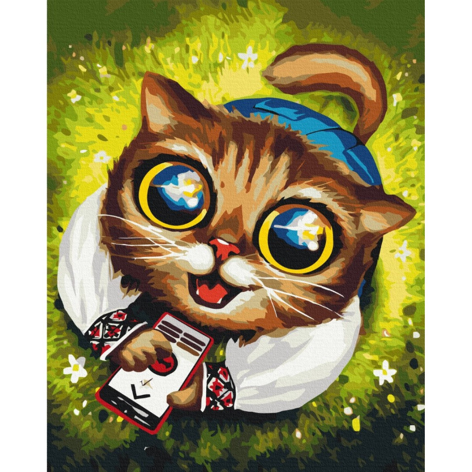 Картина по номерам "Котик с ПВО" © Марианна Пащук Brushme BS53418 40х50 см (Разные цвета)