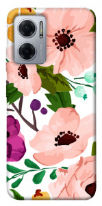 Чехол Акварельные цветы для Xiaomi Redmi Note 11E