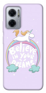 Чехол Believe in your dreams unicorn для Xiaomi Redmi Note 11E