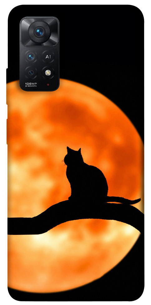 Чохол Кіт на тлі місяця для Xiaomi Redmi Note 11 Pro 5G
