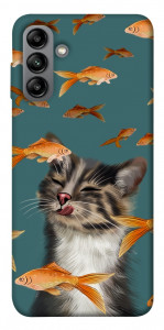 Чохол Cat with fish для Galaxy A04s