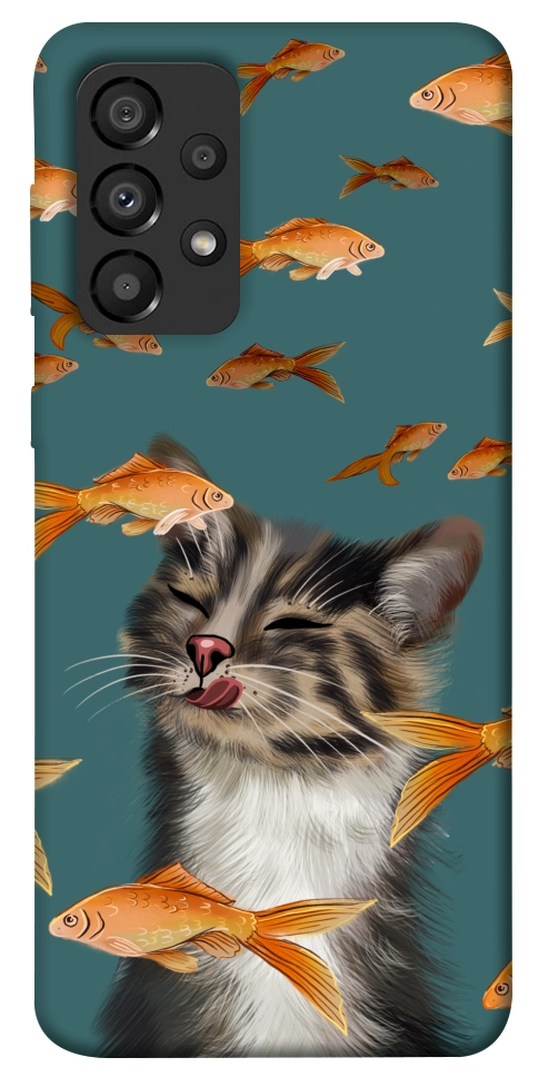 Чехол Cat with fish для Galaxy A33 5G