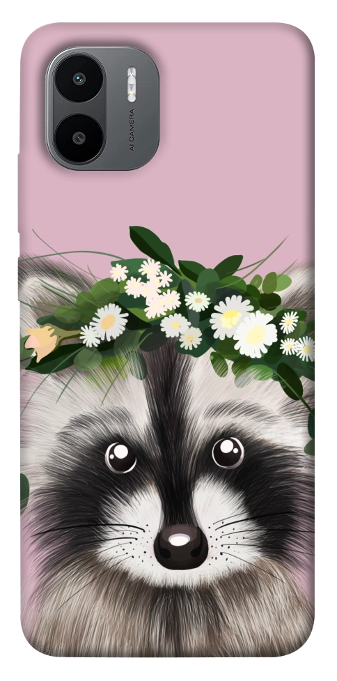 Чехол Raccoon in flowers для Xiaomi Redmi A1+