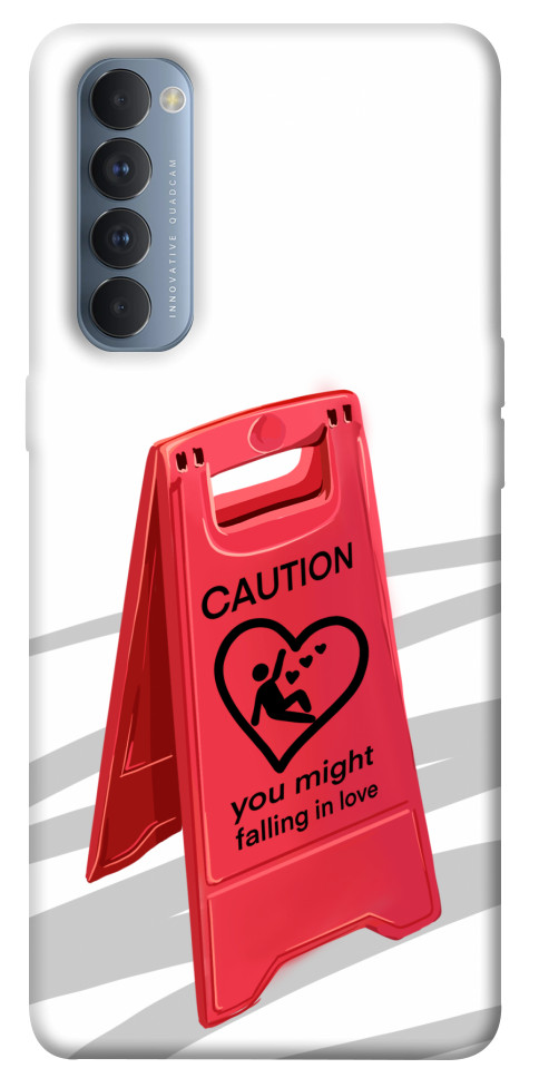 Чохол Caution falling in love для Oppo Reno 4 Pro