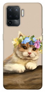 Чехол Cat in flowers для Oppo Reno 5 Lite