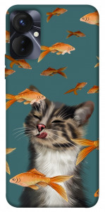 Чохол Cat with fish для TECNO Spark 9 Pro