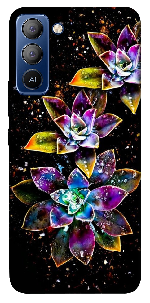 Чехол Flowers on black для TECNO Pop 5 LTE