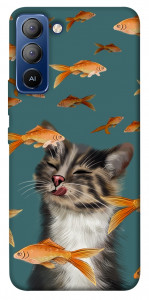 Чохол Cat with fish для TECNO Pop 5 LTE