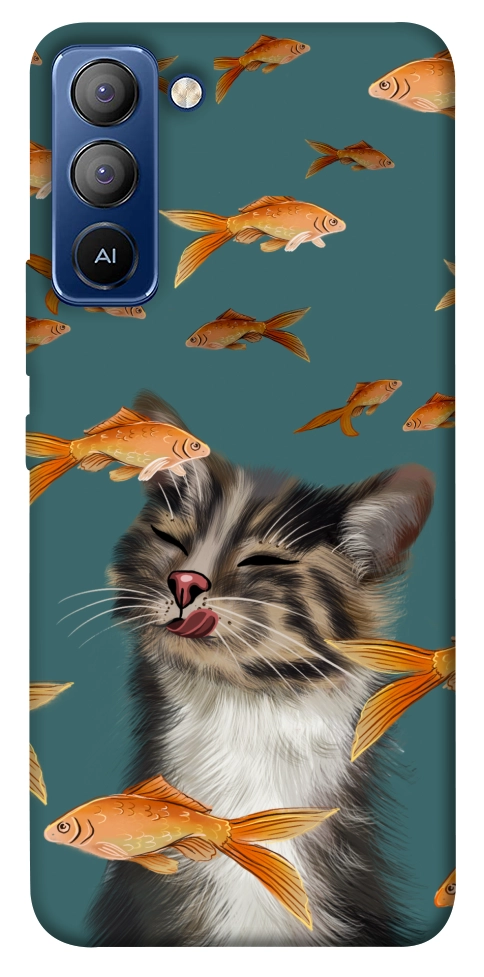 Чехол Cat with fish для TECNO Pop 5 Pro