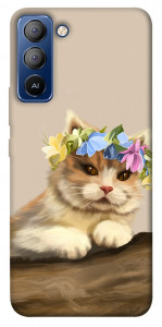 Чохол Cat in flowers для TECNO Pop 5 LTE