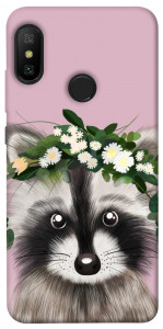 Чехол Raccoon in flowers для Xiaomi Mi A2 Lite