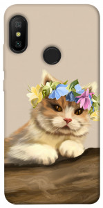 Чехол Cat in flowers для Xiaomi Mi A2 Lite