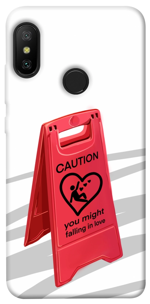 Чехол Caution falling in love для Xiaomi Redmi 6 Pro