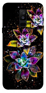 Чехол Flowers on black для Galaxy A6 Plus (2018)