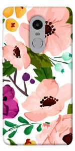 Чехол Акварельные цветы для Xiaomi Redmi Note 4X