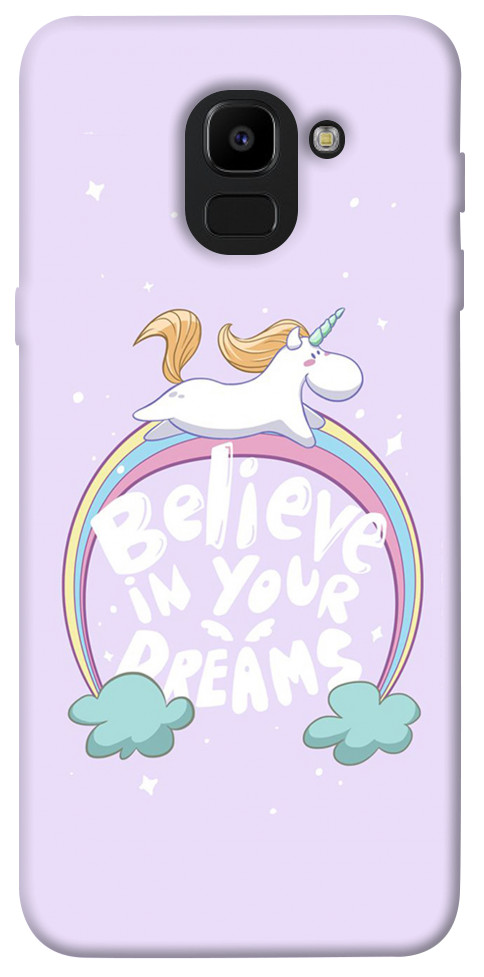 Чехол Believe in your dreams unicorn для Galaxy J6 (2018)