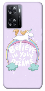 Чохол Believe in your dreams unicorn для Oppo A57s