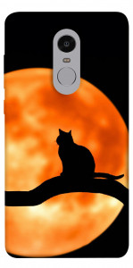 Чехол Кот на фоне луны для Xiaomi Redmi Note 4 (Snapdragon)