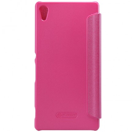 Фото Кожаный чехол (книжка) Nillkin Sparkle Series для Sony Xperia Z3+/Xperia Z3+ Dual (Розовый) в магазине vchehle.ua