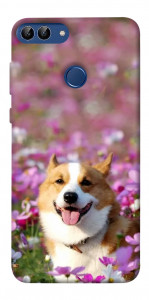 Чехол Корги в цветах для Huawei Enjoy 7S