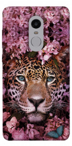 Чехол Леопард в цветах для Xiaomi Redmi Note 4 (Snapdragon)