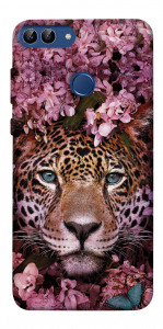 Чехол Леопард в цветах для Huawei P smart