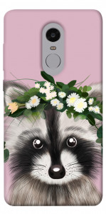 Чехол Raccoon in flowers для Xiaomi Redmi Note 4 (Snapdragon)