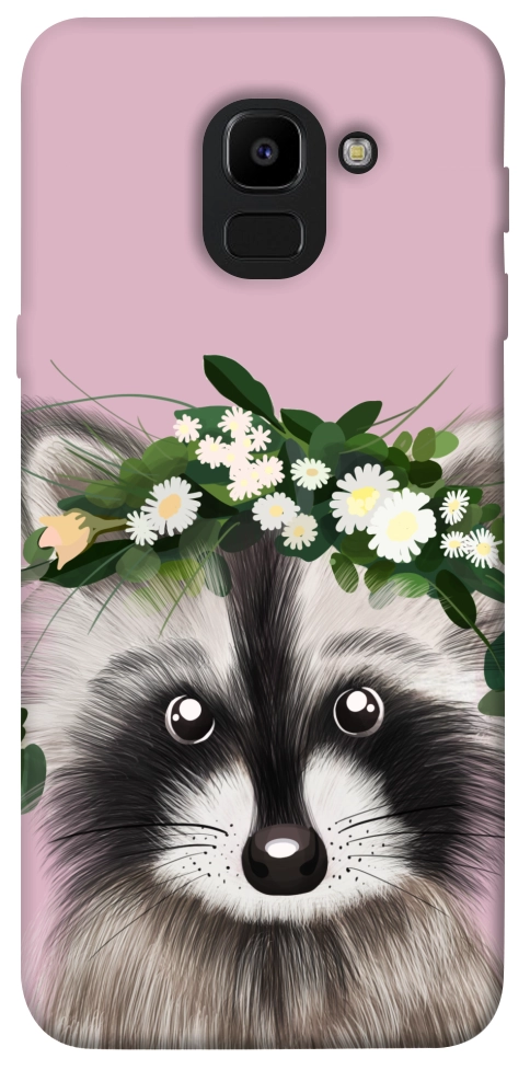 Чехол Raccoon in flowers для Galaxy J6 (2018)