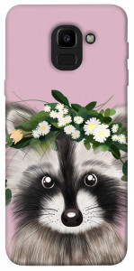 Чехол Raccoon in flowers для Galaxy J6 (2018)