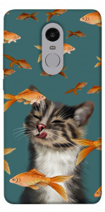 Чехол Cat with fish для Xiaomi Redmi Note 4 (Snapdragon)