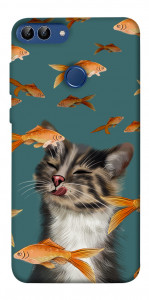 Чехол Cat with fish для Huawei P Smart