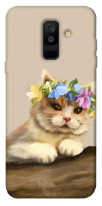 Чохол Cat in flowers для Galaxy A6 Plus (2018)