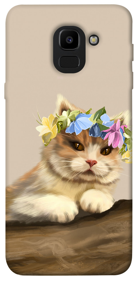 Чохол Cat in flowers для Galaxy J6 (2018)