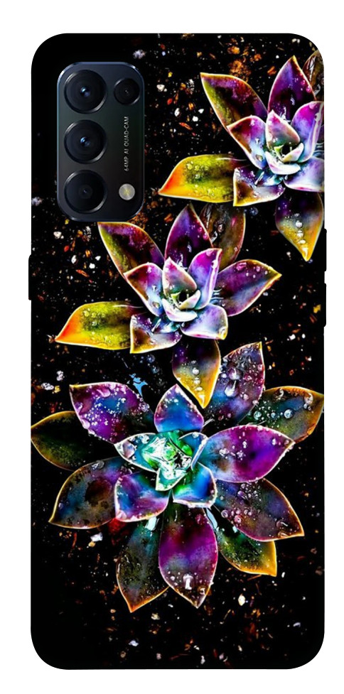 Чехол Flowers on black для Oppo Reno 5 4G