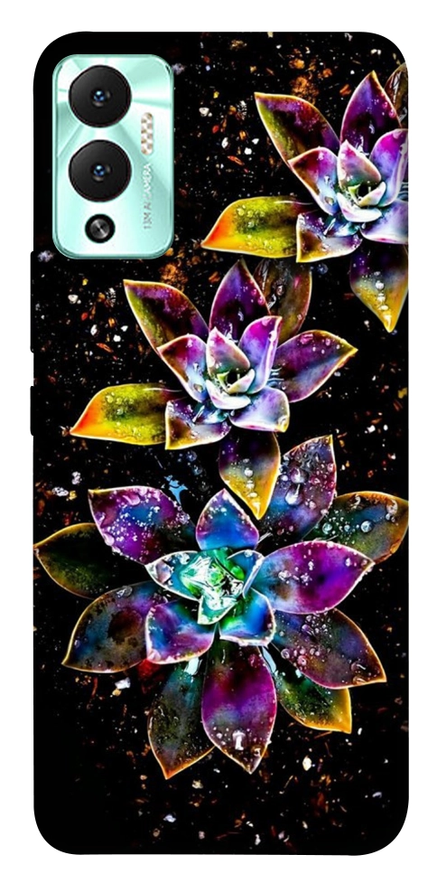 Чехол Flowers on black для Infinix Hot 12 Play